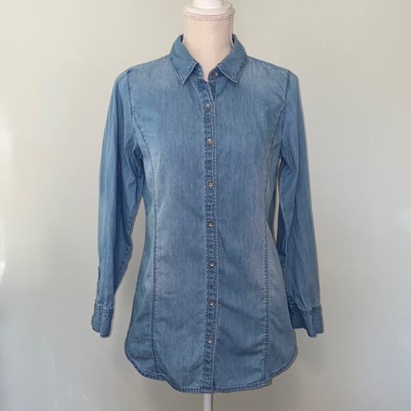 J.Jill Denim Button-down Top Size XS - Picture 2 of 7